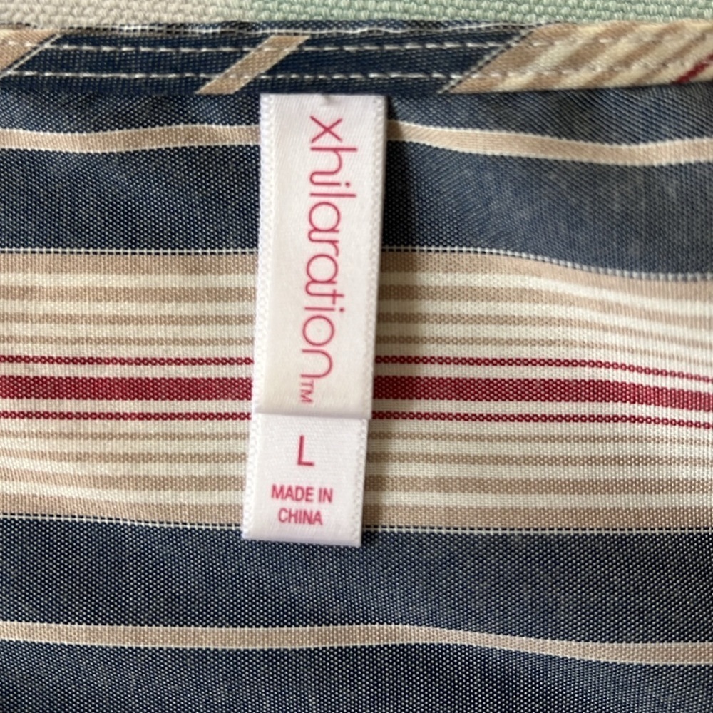 Xhilaration Boho Striped Lace Front Sleeveless Cinch Waist Dress - Picture 4 of 9